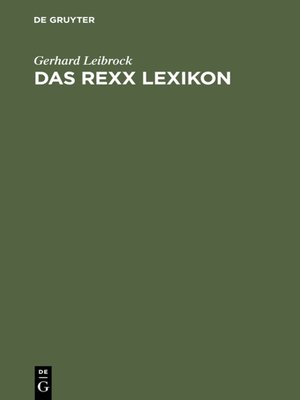 cover image of Das REXX Lexikon